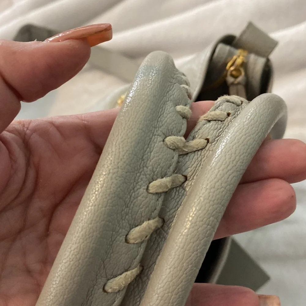 Balenciaga Gray Satchel with Gold Accents